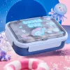 Blue cartoon children's lunch box, portable sealed lunch box, cute pattern student lunch box Specification image